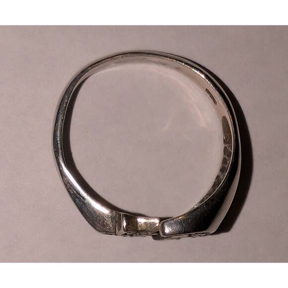 925 Sterling Silver Marcasite Celestial Star Crescent Moon Ring Sz 8 Adjustable - Picture 5 of 6